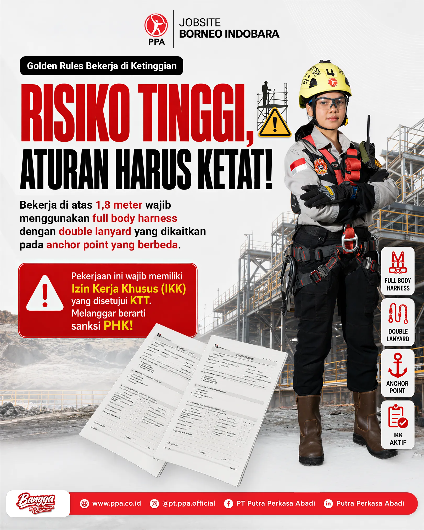 Prosedur Ketat Golden Rules untuk Bekerja di Ketinggian